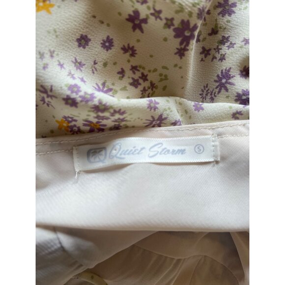 Quiet Storm Yellow Floral Mini Sundress Size Small - Picture 4 of 10